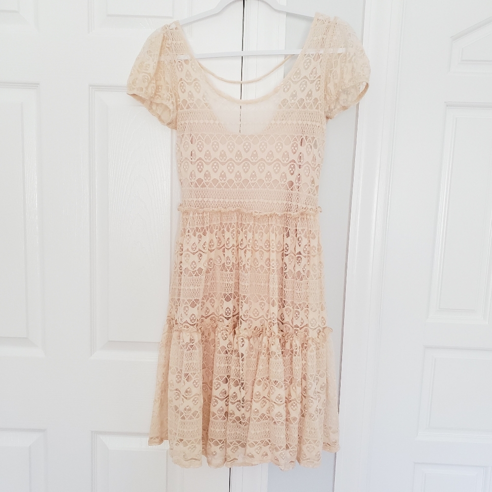 Beige Short Dress